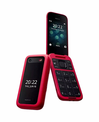 Nokia red flip mobile - nokia,